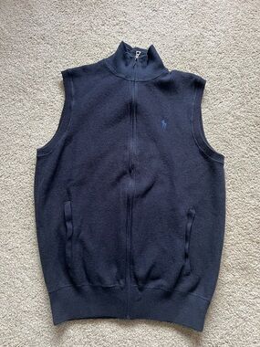 Ralph Lauren Navy Full-Zip Men's Sweater Vest